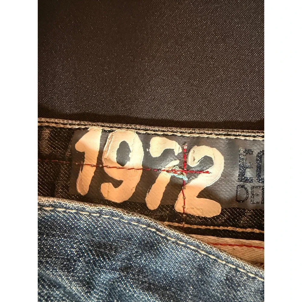 Ecko Unltd Relaxed Straight Leg Jeans Blue Whiskered Denim Sz 38 Y2K Streetwear